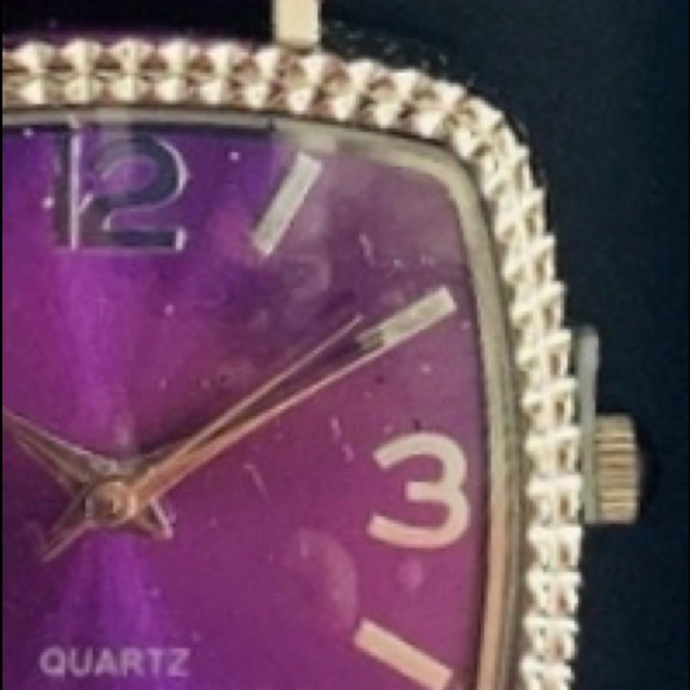 Avon faux leather watch in purple NIB